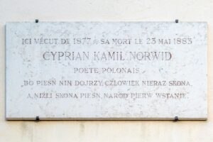 Plaque commémorative Cyprian Kamil Norwid